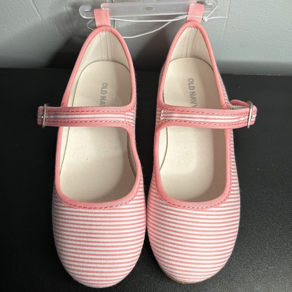 Old Navy Pink and White Ballet Flats with small heel size 13 - Picture 4 of 7